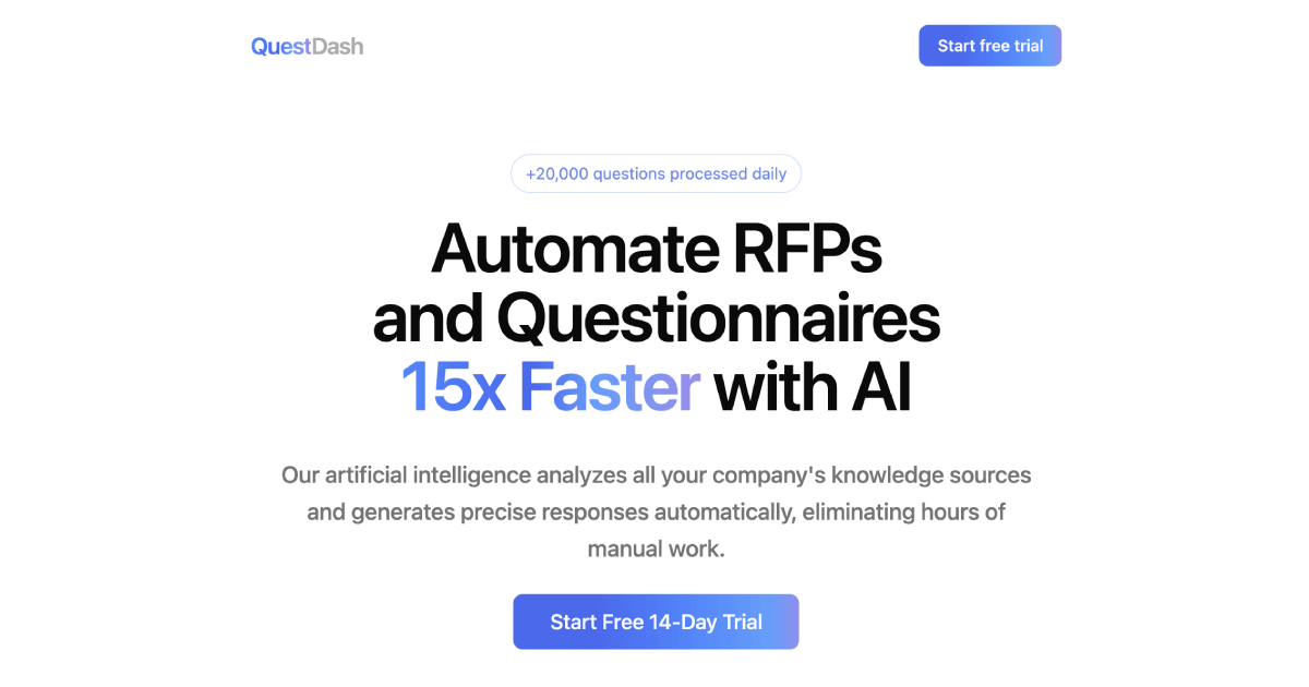 Automate RFPs and Questionnaires 15x Faster with AI